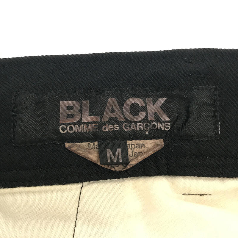 BLACK COMME des GARCONS / ブラックコムデギャルソン ポリエステル縮絨 膝カット パンツ