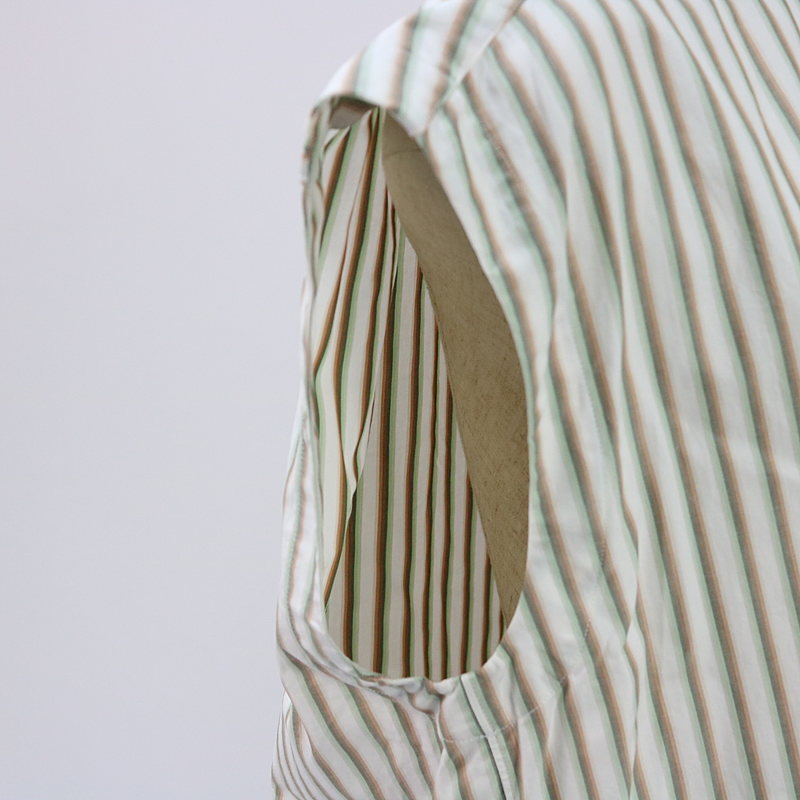 AURALEE / オーラリー WASHED FINX TWILL STRIPE SLEEVELESS SHIRTS ストライプノースリーブシャツ