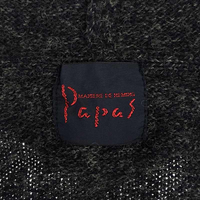 PAPAS / パパス ウール アンゴラ混 刺しゅう ニットパーカー ジャケット