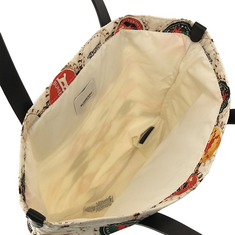 BURBERRY LONDON / バーバリーロンドン ボトルキャッププリント ナイロン レザーハンドル トートバッグ