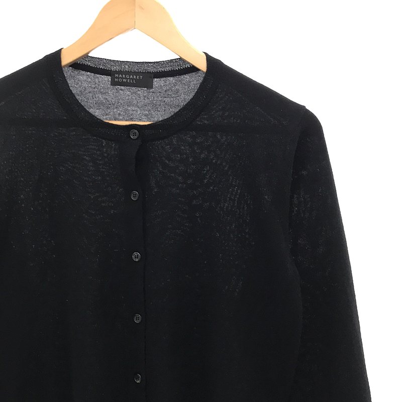 MARGARET HOWELL / マーガレットハウエル カシミヤ クルーネック ハイゲージ ニットカーディガン