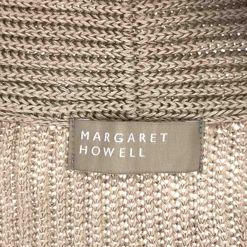 MARGARET HOWELL / マーガレットハウエル リネン くるみボタン ショールカラー ニットカーディガン