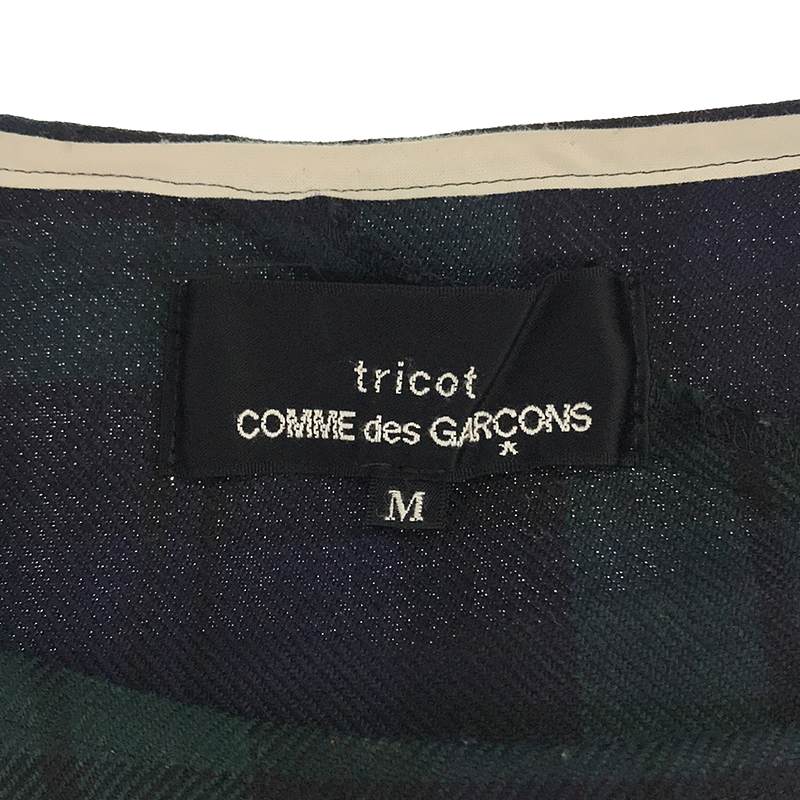 tricot COMME des GARCONS / トリココムデギャルソン チェック ウール アシンメトリーワンピース