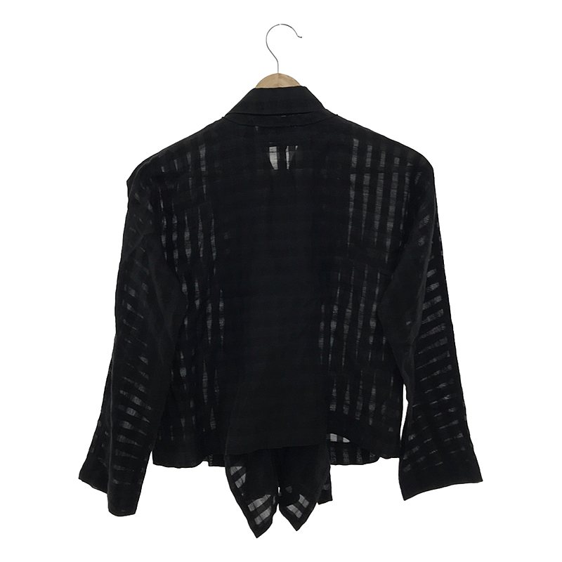 tricot COMME des GARCONS / トリココムデギャルソン リネン混 チェック 丸襟 ブラウス