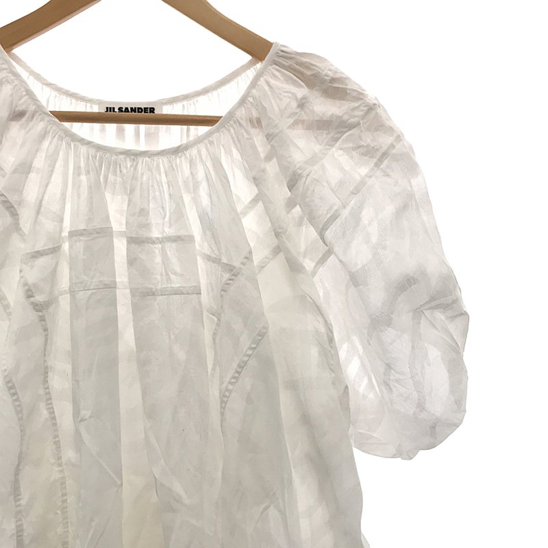 JIL SANDER / ジルサンダー ゼブラ柄 パフスリーブ ギャザー 半袖ブラウス