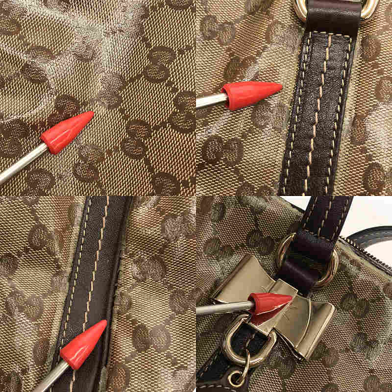 GUCCI / グッチ 181488 GGクリスタル PVCコーティングキャンバス ボストンバッグ