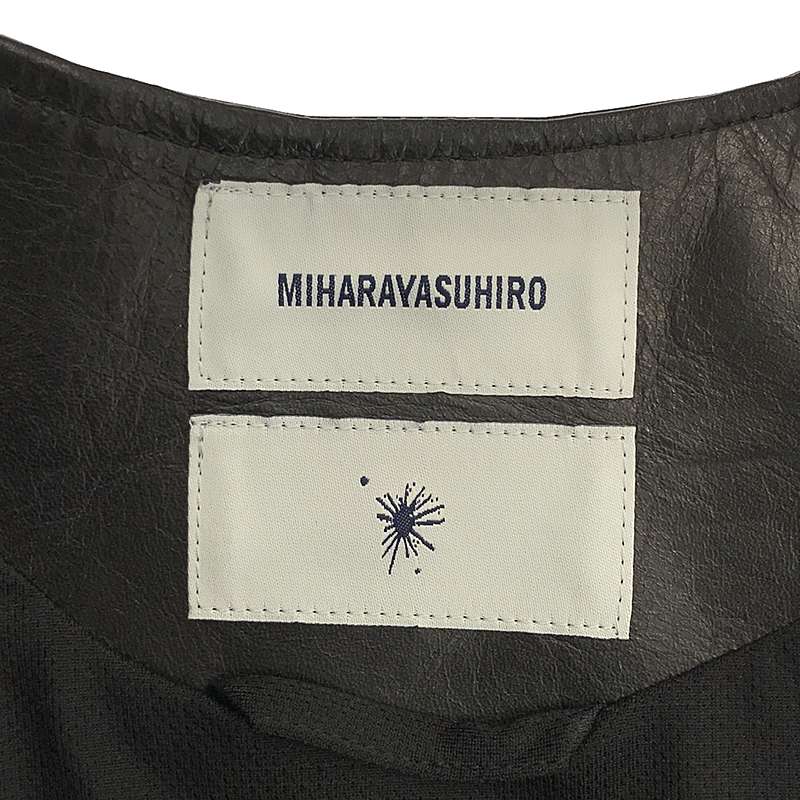 MIHARA YASUHIRO / ミハラヤスヒロ メッシュレイヤード 変形 レザー ライダースベスト