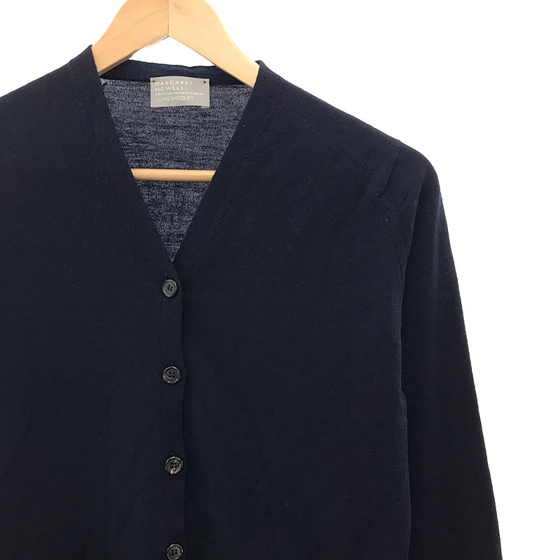 MARGARET HOWELL / マーガレットハウエル × JOHN SMEDLEY ジョンスメドレー別注 ウール ハイゲージ Vネック ニットカーディガン