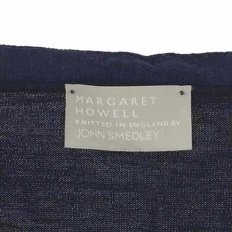 MARGARET HOWELL / マーガレットハウエル × JOHN SMEDLEY ジョンスメドレー別注 ウール ハイゲージ Vネック ニットカーディガン