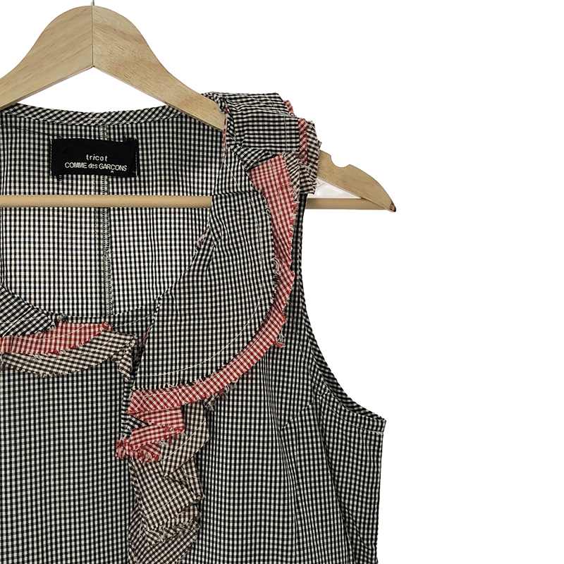 tricot COMME des GARCONS / トリココムデギャルソン ギンガムチェック ノースリーブワンピース