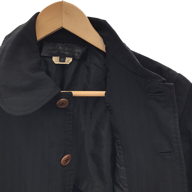 COMME des GARCONS COMME des GARCONS / コムコム ポリ縮絨 丸襟 ストライプジャケット