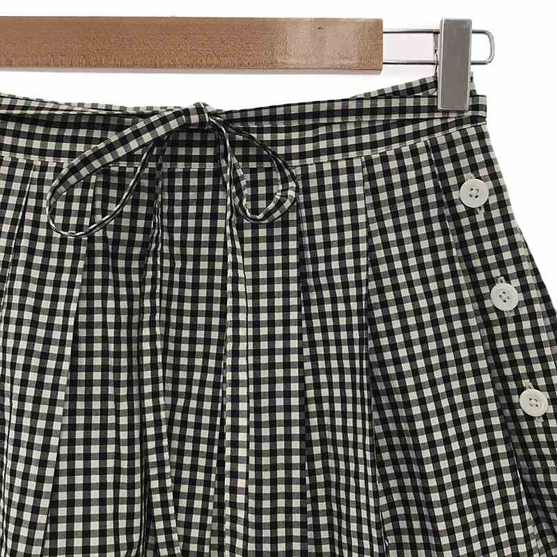 MARGARET HOWELL / マーガレットハウエル コットンポプリン ギンガムチェック タック プリーツスカート