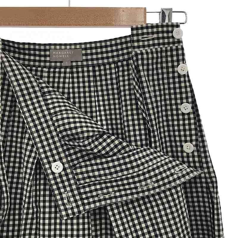MARGARET HOWELL / マーガレットハウエル コットンポプリン ギンガムチェック タック プリーツスカート
