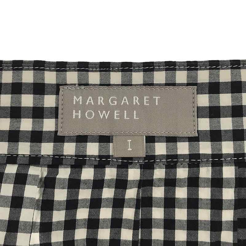 MARGARET HOWELL / マーガレットハウエル コットンポプリン ギンガムチェック タック プリーツスカート