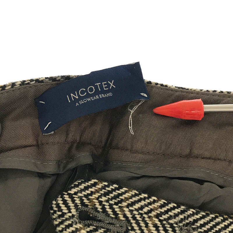 INCOTEX / インコテックス ヘリンボーン ツイード ウール パンツ