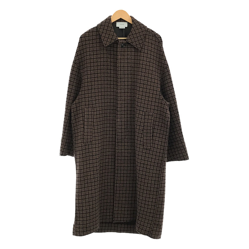 買付 DOUBLE JQUARD KNIT BAL COLLAR COAT yoke www