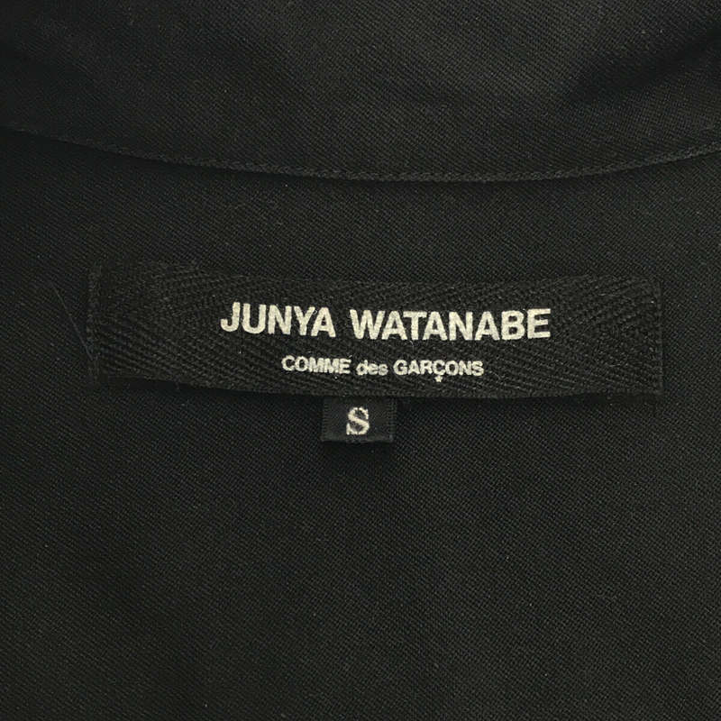 JUNYA WATANABE COMME des GARCONS / ジュンヤワタナベ コムデギャルソン ウールギャバ シャツ スカート ドッキング ラウンドカラーワンピース