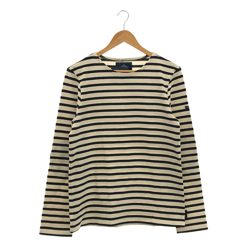 ×LAVENHAM タグ付き OUESSANT LONG SLEEVE SHIRTS キルティングエルボー付き ウエッソンボートネック バスクTシャツ ラベンハム