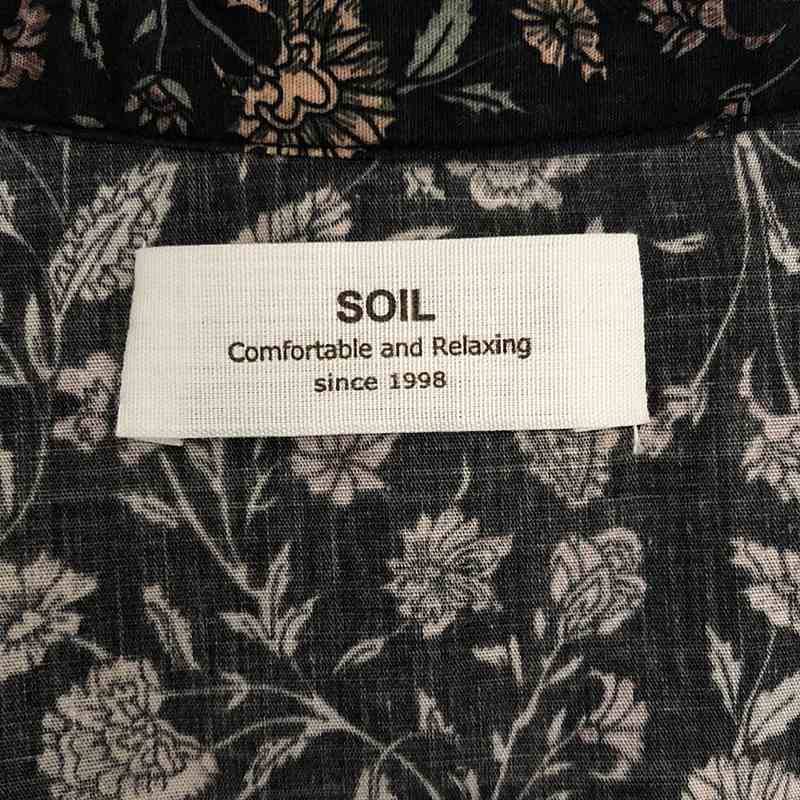 SOIL / ソイル 花柄 コットン バンドカラーシャツワンピース