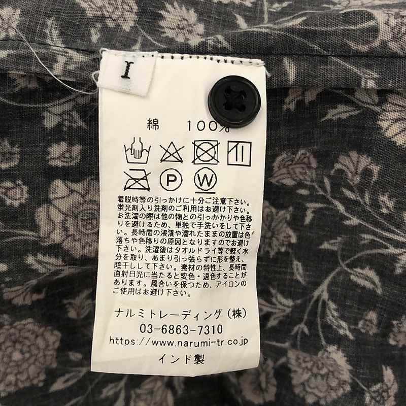 SOIL / ソイル 花柄 コットン バンドカラーシャツワンピース