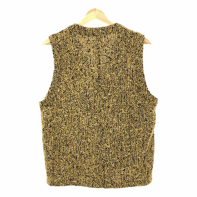 FRANK LEDER / フランクリーダー YELLOW WOOL VEST ウール メランジ Vネック ニットベスト