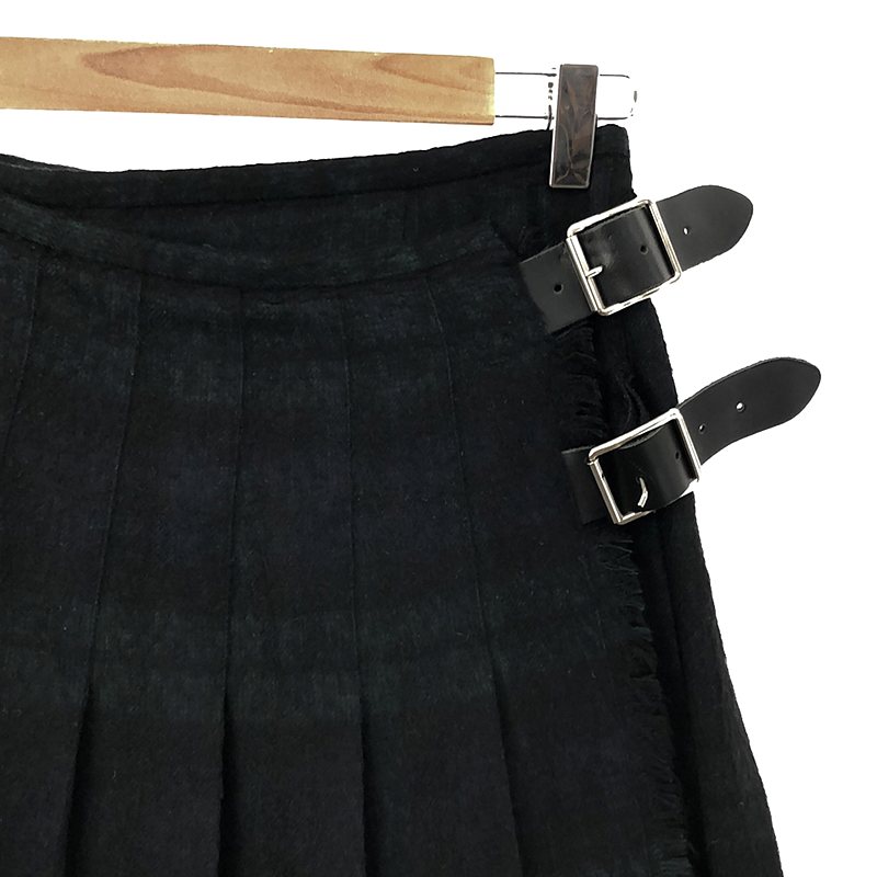 O'NEIL OF DUBLIN / オニールオブダブリン ウール ナイロン チェック プリーツ ラップ キルトスカート