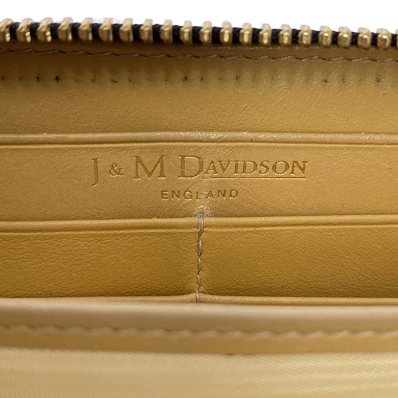 J&M DAVIDSON / ジェイアンドエムデヴィッドソン レザー エンボス ラウンドジップ ロングウォレット 長財布