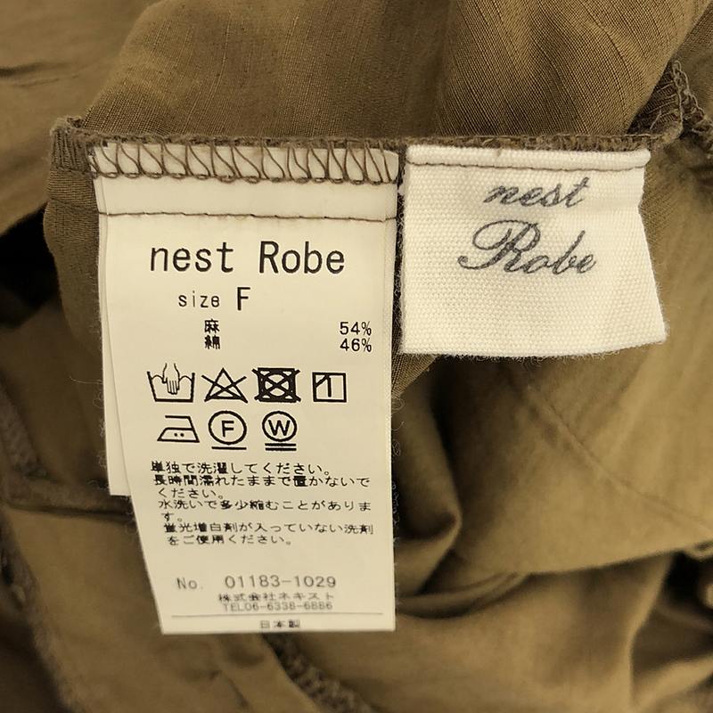 nest robe / ネストローブ コットン リネン タック ストレートパンツ