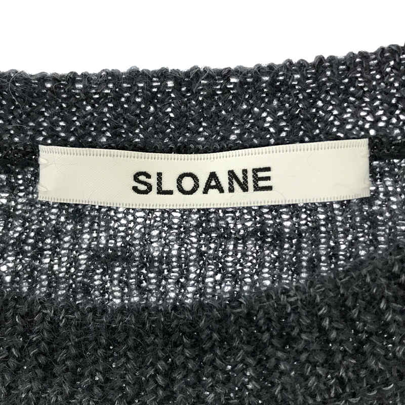 SLOANE / スローン 14G モヘア×シルク畦編み クルーネック ニット
