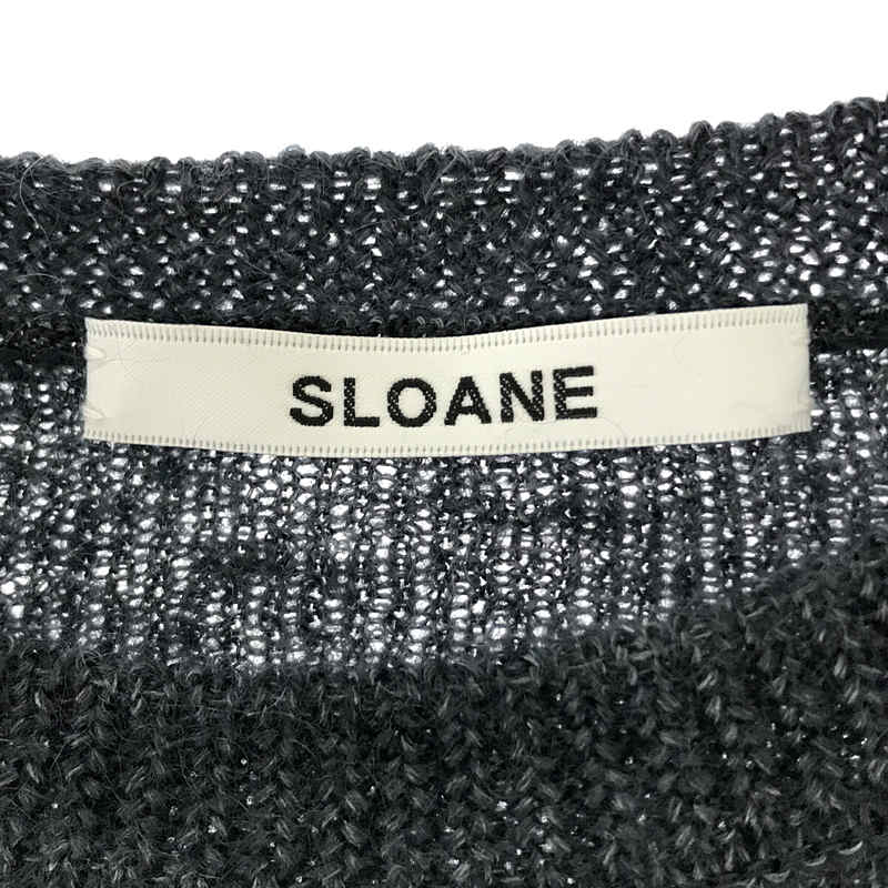 SLOANE スローン　畦編みクルーネックニット　ライトブラウン