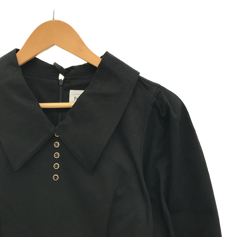 値段通販FOUFOU/big collar button dress/ロングワンピース ワンピース