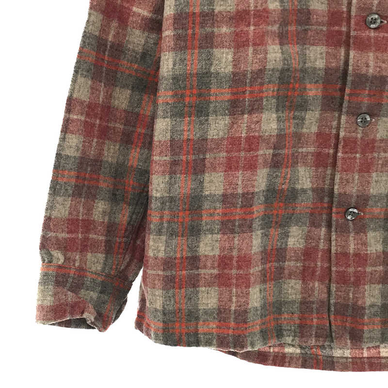 PENDLETON / ペンドルトン VINTAGE ヴィンテージ USA製 ウール チェック オープンカラー シャツ 開襟