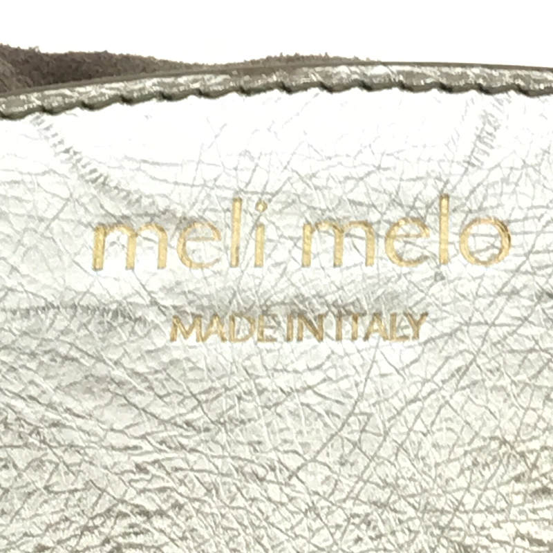 Meli Melo / メリメロ レザー メタリック ショルダー付き ハンド バッグ