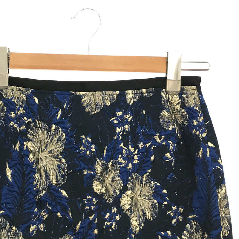 DRIES VAN NOTEN / ドリスヴァンノッテン 花柄 フラワー ジャガード 刺繡 バックスリット ロング スカート