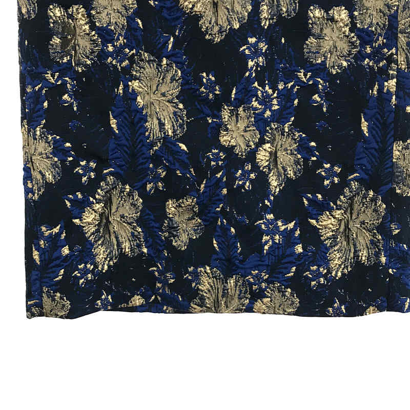 DRIES VAN NOTEN / ドリスヴァンノッテン 花柄 フラワー ジャガード 刺繡 バックスリット ロング スカート