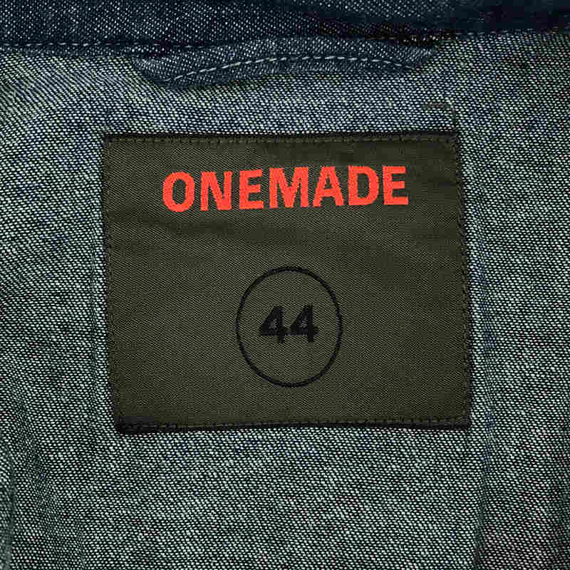 ONE MADE / ワンメイド VINTAGE メモリアル リメイク ペンキ加工 ワッペン付き 濃紺 デニム ウエスタン シャツ