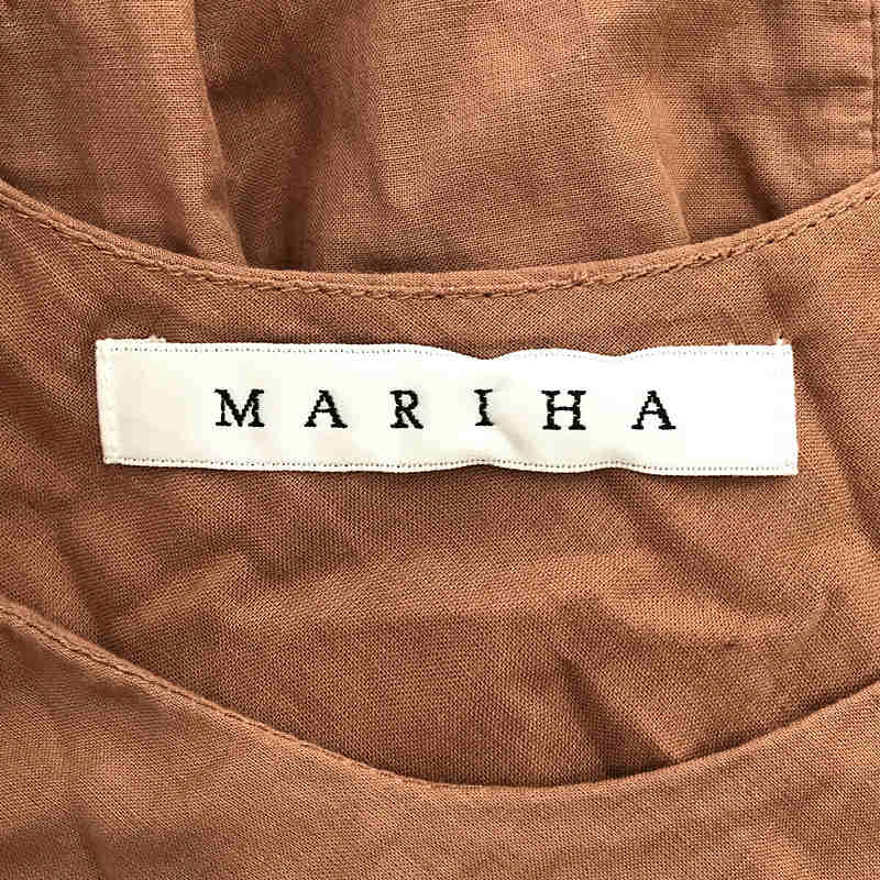MARIHA / マリハ 草原の虹のドレス コットン ノースリーブ ギャザー フレア ロング ワンピース