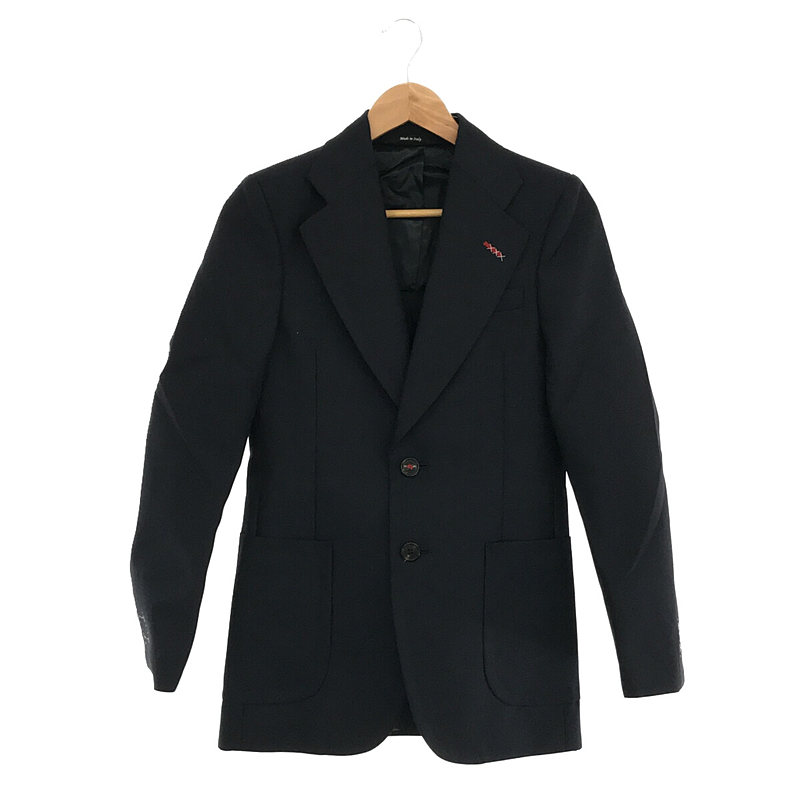 ④ Wool Canvas Blazer ステッチワーク シングルブレスト 2B テーラード ジャケット ブレザー