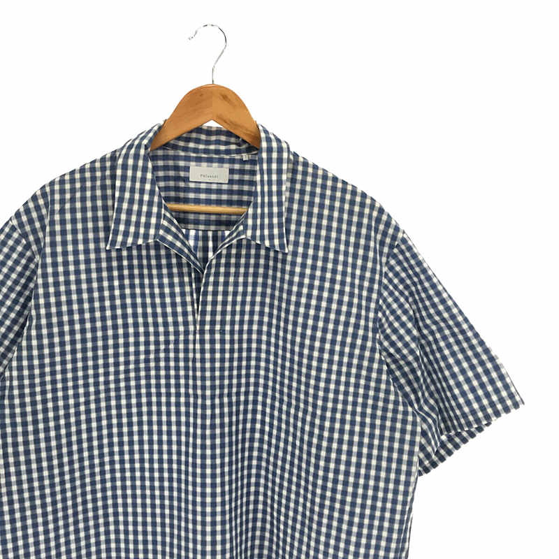 Gingham Check Skipper Shirt シルク ギンガムチェック スキッパー