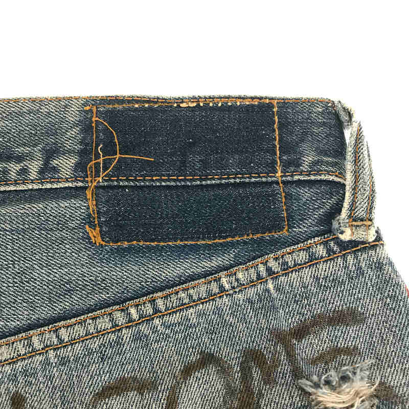 LEVI'S / リーバイス VINTAGE ヴィンテージ 501 60s Big E 66前期 平行ステッチ 刻印6 赤耳 足長R ハンドリメイク パッチワーク デニムパンツ