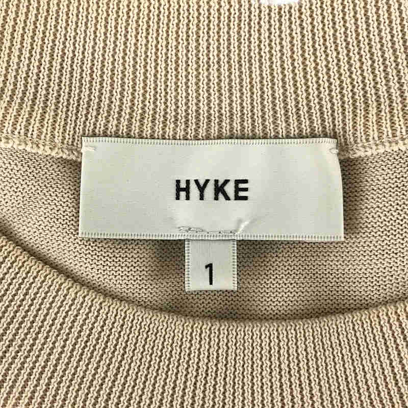 HYKE / ハイク CREW NECK SWEATER DRESS WITH SHEER SLEEVES シフォン スリーブ ハイゲージ ニット ロング ワンピース