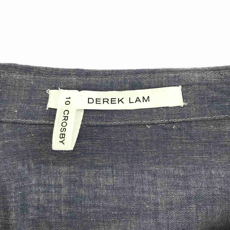 DEREKLAM / デレクラム コットンリネン バックオープン プリーツ 切替 ロング シャツ ワンピース