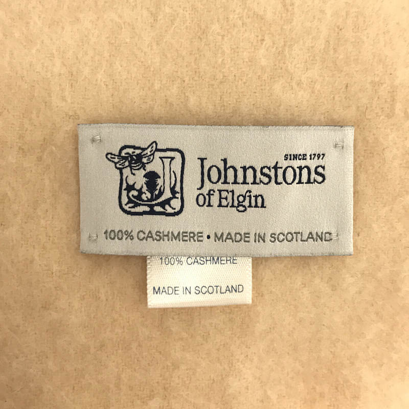 JOHNSTONS OF ELGIN / ジョンストンズ オブ エルガン スコットランド製 カシミア100% 大判 プレーン ストール フリンジ マフラー ブランケット WA56