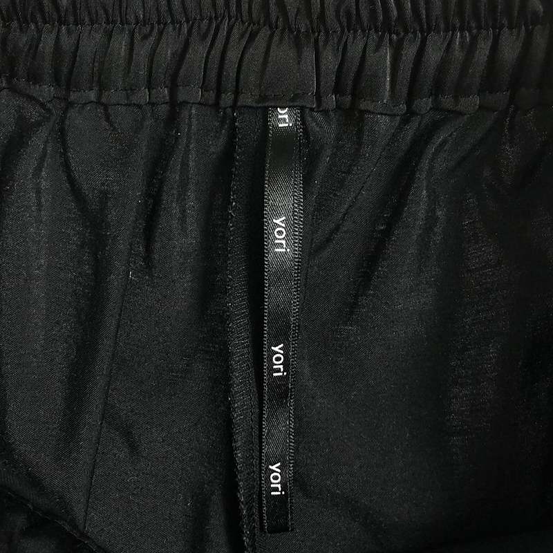 yori / ヨリ サテン センタープレス ウエストゴム ワイド イージーパンツ