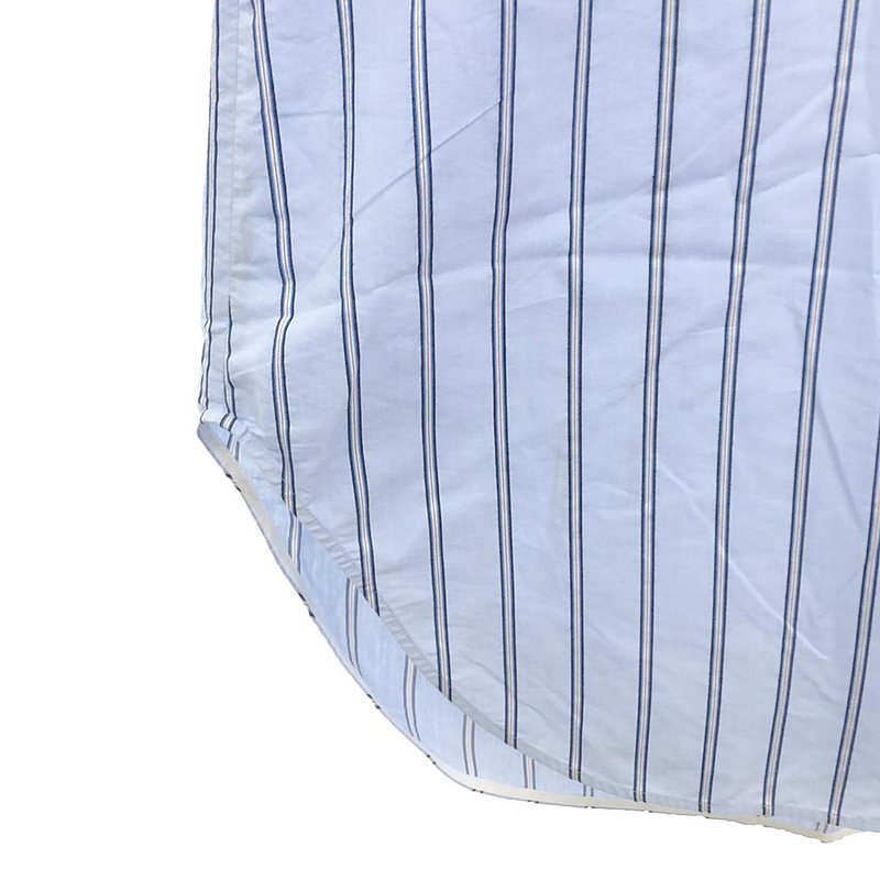 yori / ヨリ ストライプ バンドカラー ノースリーブ シャツワンピース