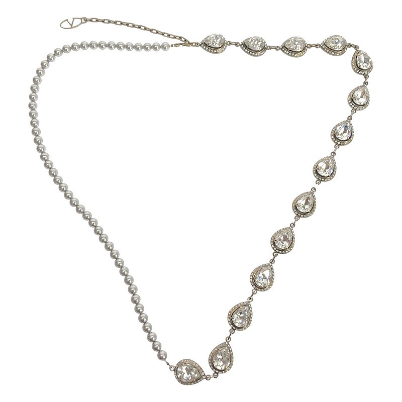 VALENTINO GARAVANI / ヴァレンティノガラヴァーニ クリスタル スワロフスキー装飾 メタルビーズ ロングネックレス