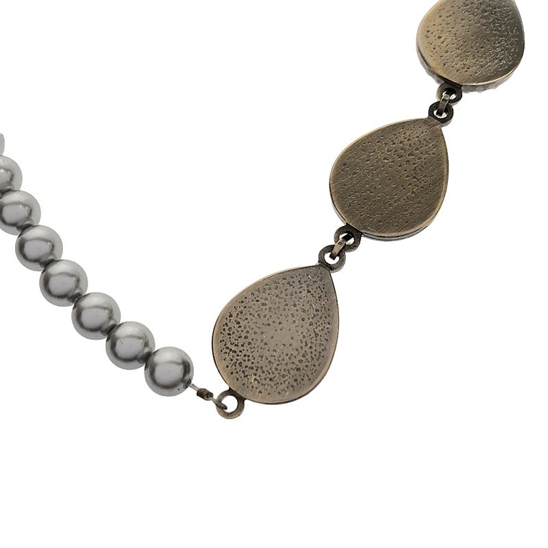 VALENTINO GARAVANI / ヴァレンティノガラヴァーニ クリスタル スワロフスキー装飾 メタルビーズ ロングネックレス