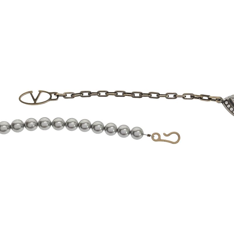 VALENTINO GARAVANI / ヴァレンティノガラヴァーニ クリスタル スワロフスキー装飾 メタルビーズ ロングネックレス