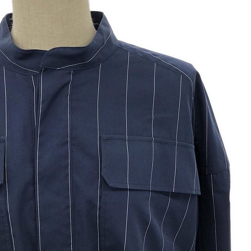 BLAMINK / ブラミンク ストライプ バンドカラーシャツワンピース