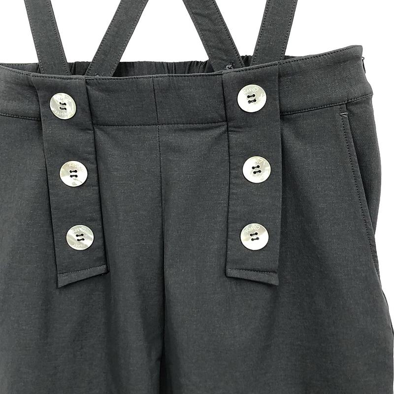 その他 サイドジップ シェルボタン ストレッチ サロペット